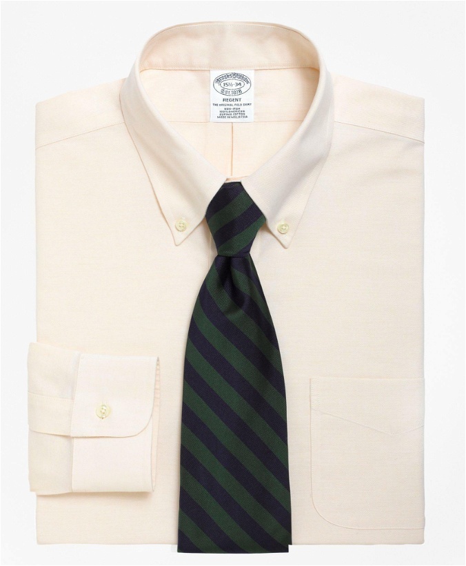 Photo: Brooks Brothers Men's Cool Regent Regular-Fit Dress Shirt, Non-Iron Button-Down Collar | Ecru
