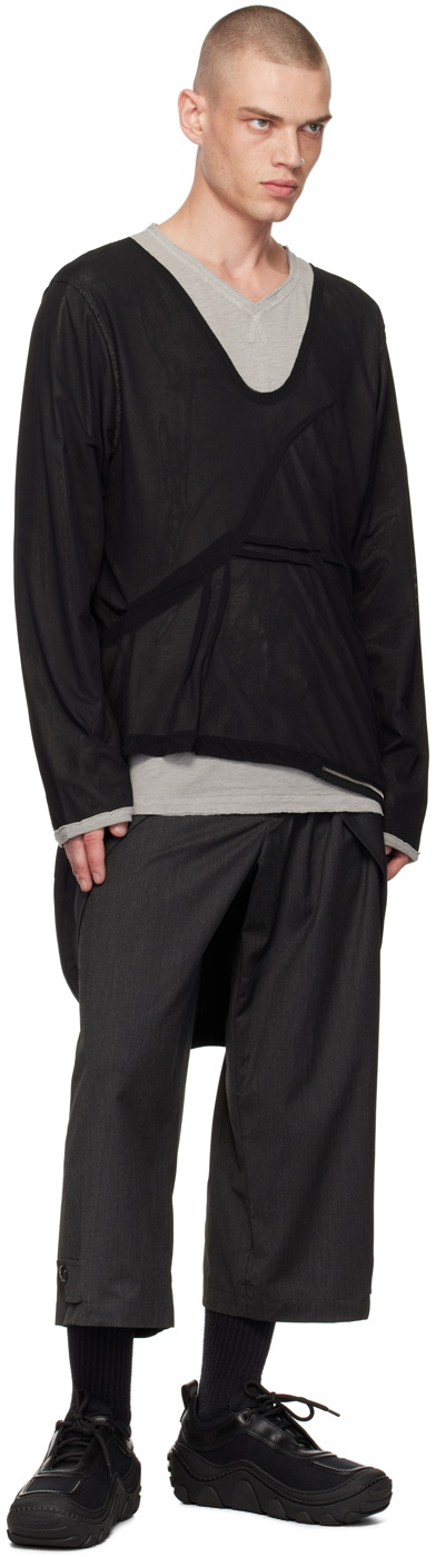 トップス KIKO KOSTADINOV KNOX MESH T SHIRT 46 Kiko Kostadinov Black & Gray Knox T-shirt Kiko Kostadinov