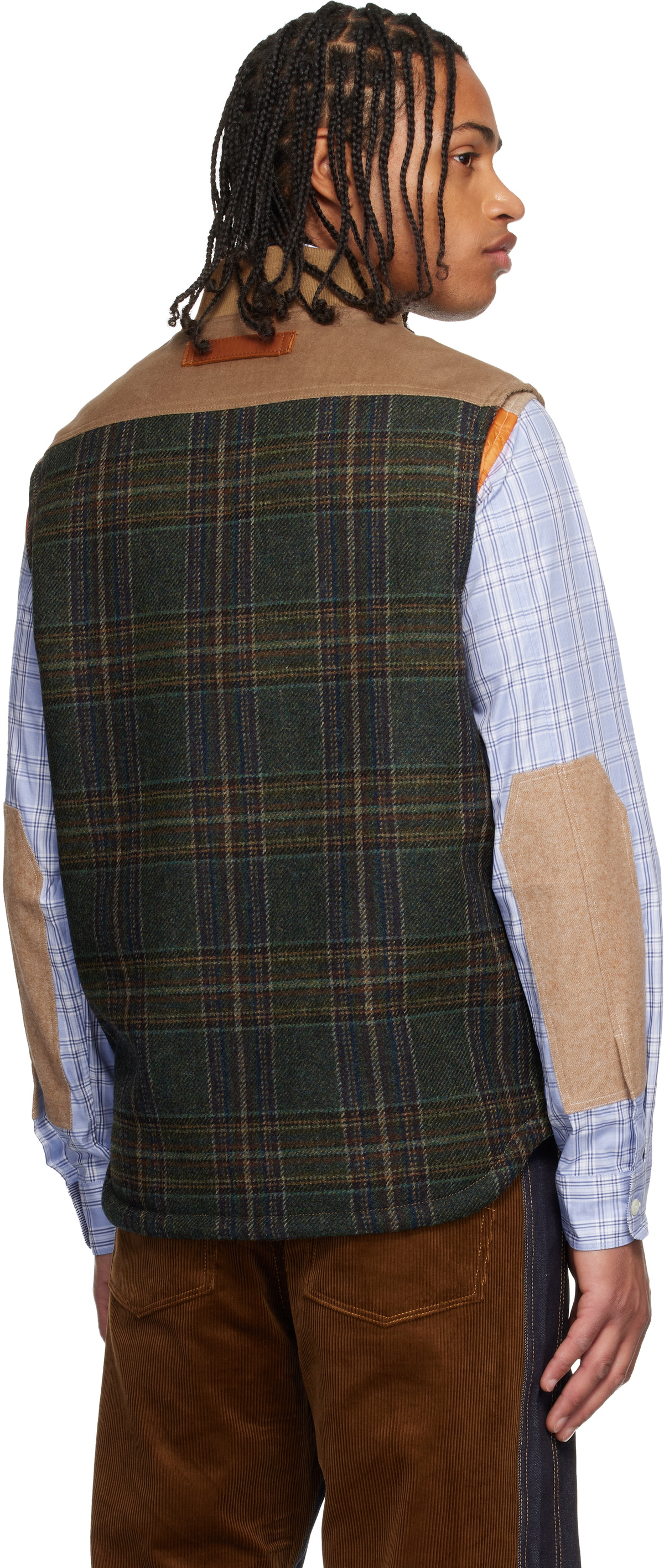Junya Watanabe Beige & Green Filson Edition Faux-Suede Vest