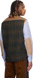 Junya Watanabe Beige & Green Filson Edition Faux-Suede Vest