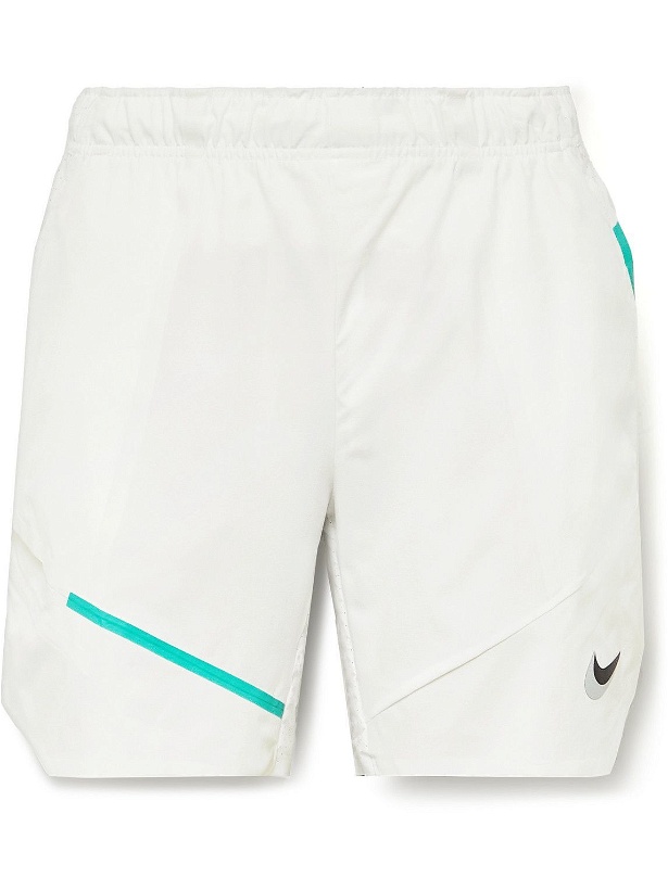 Photo: Nike Tennis - NikeCourt Slam Slim-Fit Mesh-Panelled Dri-FIT Tennis Shorts - White