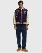 Needles Lettered Jacket - Wool Melton multi/purple Mens Bomber Jacket