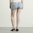 Acne Studios Women's Pebby Check Mini Shorts in Blue/White