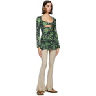 Charlotte Knowles SSENSE Exclusive Black and Green Scant Dress