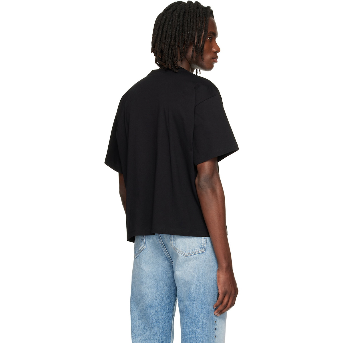 Versace Black Embroidered-Logo Cotton-Jersey Regular T-shirt
