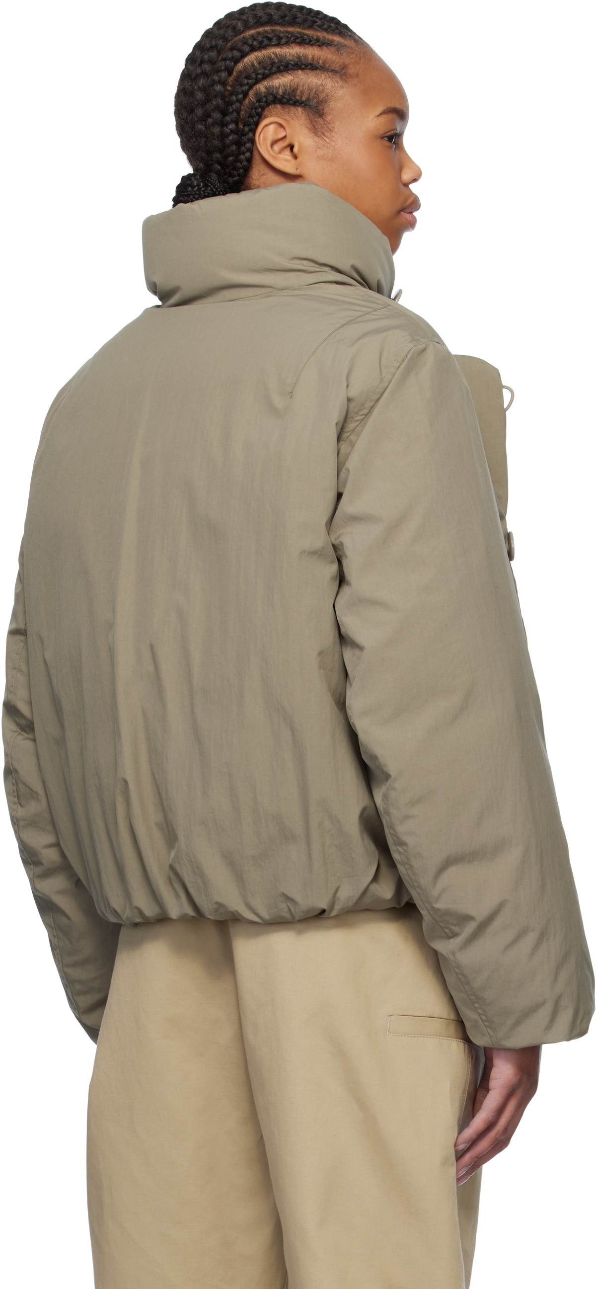 LEMAIRE Taupe Short Puffer Down Jacket Lemaire