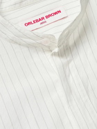 Orlebar Brown - Dekker Grandad-Collar Pinstriped Cotton-Poplin Shirt - White