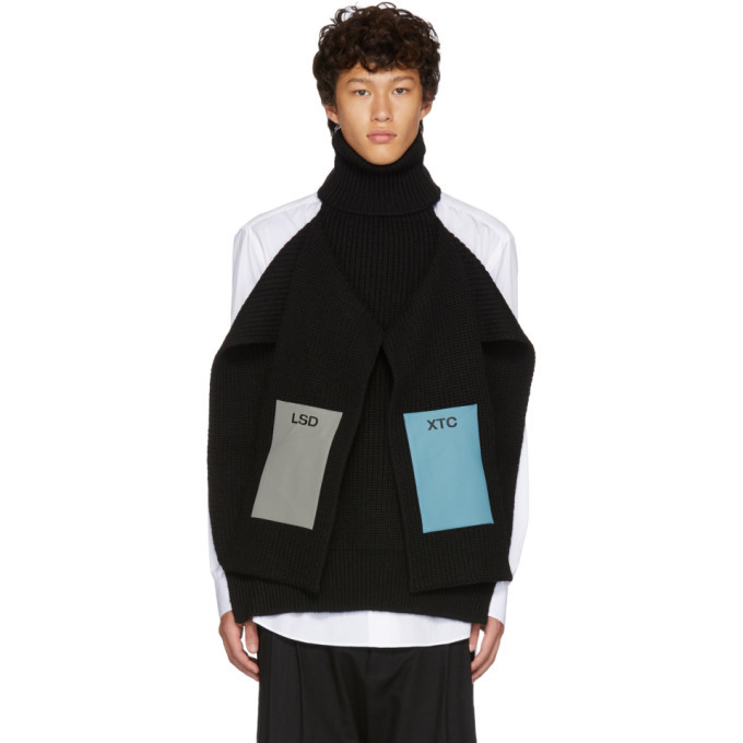 raf simons SINGLE PANEL PATCH TURTLENECK-