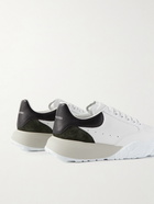 Alexander McQueen - Exaggerated-Sole Suede-Trimmed Leather Sneakers - White