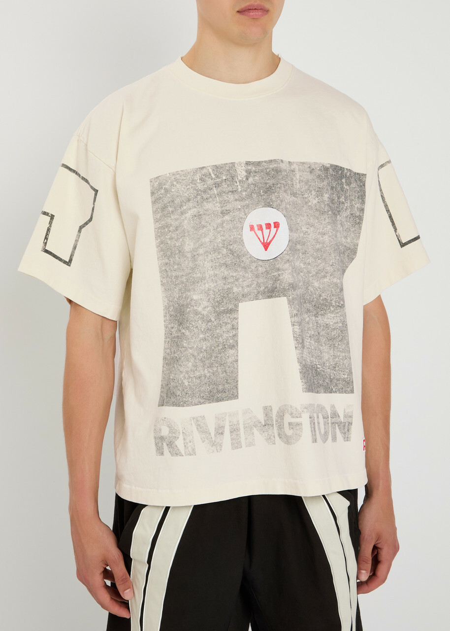 Rivington Roi Rebis Nature Of Man Printed Cotton T-shirt