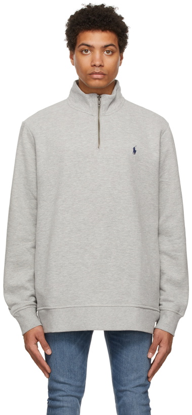 Photo: Polo Ralph Lauren Grey Fleece Logo Sweatshirt