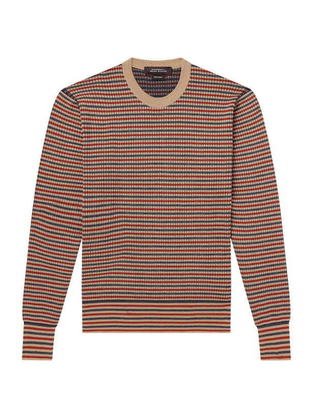 Photo: Wales Bonner - Chant Striped Merino Wool Sweater - Brown