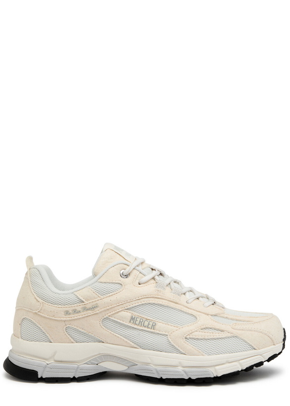 Photo: Mercer Re-run Panelled Mesh Trainers Off White