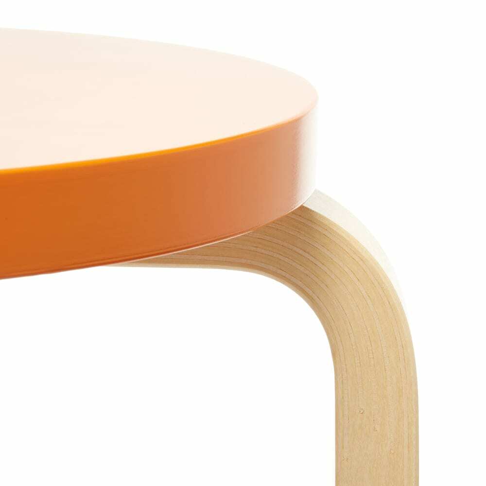 Artek Alvar Aalto 1933 Stool 60 in Lacquered Orange