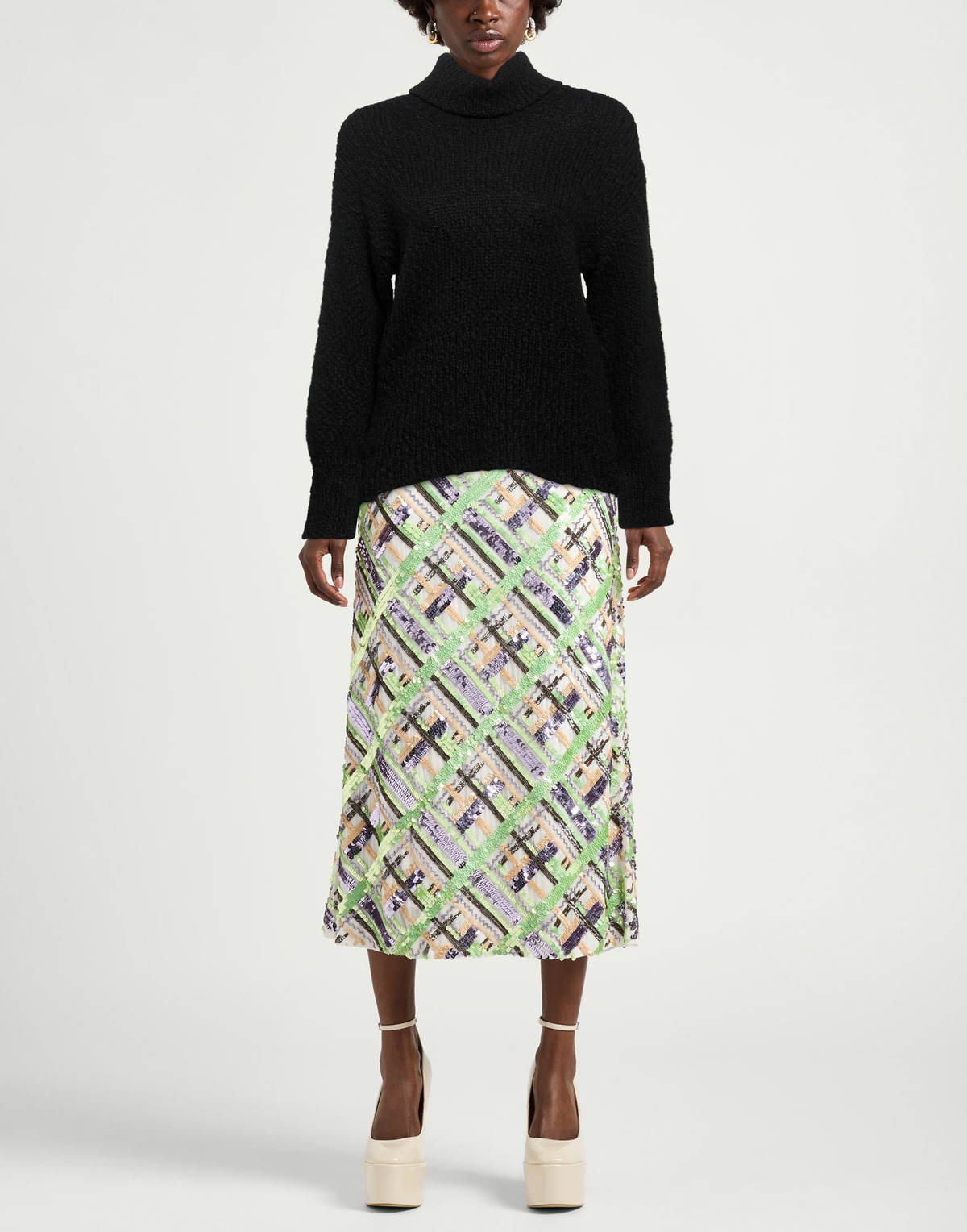 Manila Grace Womens Turtleneck in Black