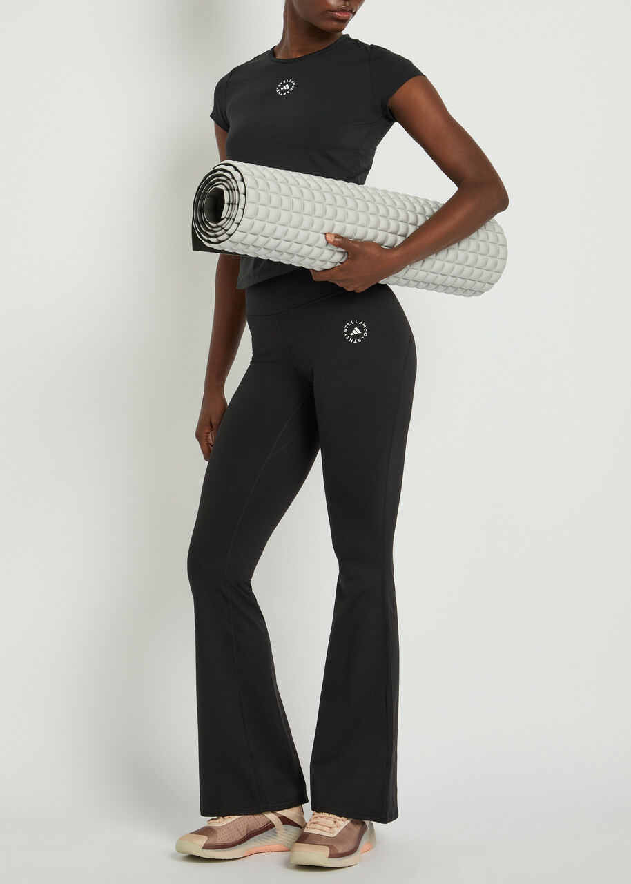 Adidas X Stella Mccartney Flared Stretch-jersey Leggings Black
