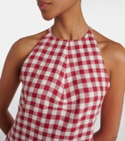 Asceno Antiqua gingham linen minidress
