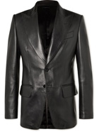 TOM FORD - Slim-Fit Leather Blazer - Black
