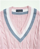 Brooks Brothers Men's Supima Cotton Pastel Tennis Sweater | Pink