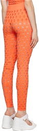 Maisie Wilen Orange Perforated Leggings