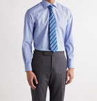 BRIONI - William Slim-Fit Cutaway-Collar Checked Cotton-Twill Shirt - Blue