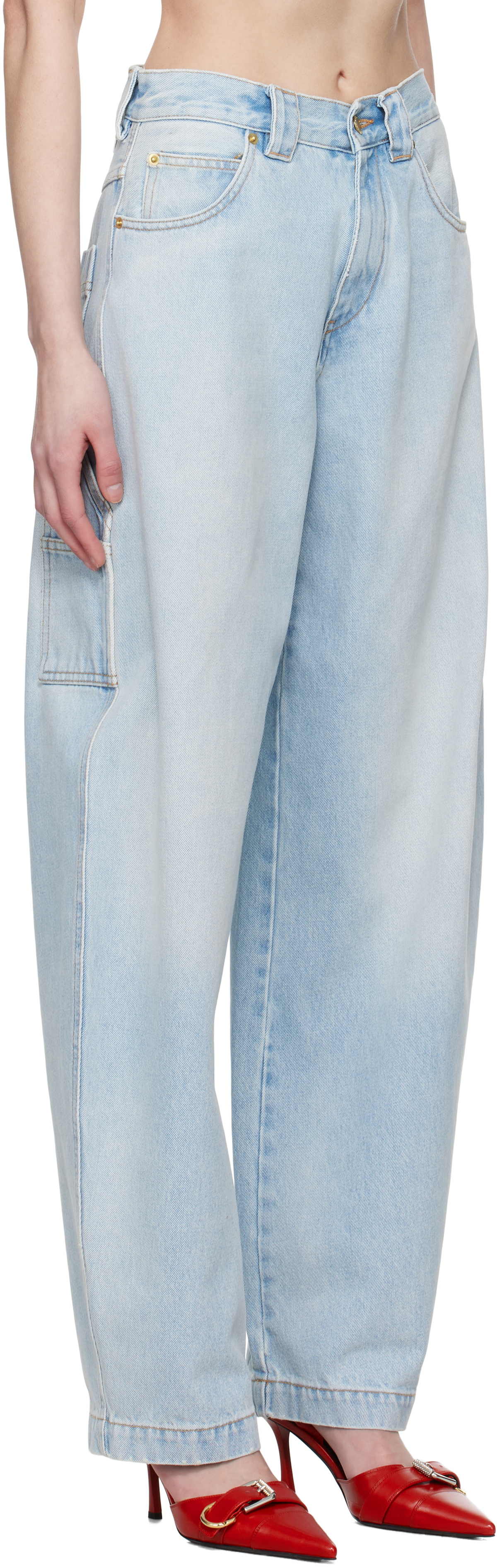 DARKPARK Blue Audrey Barrel Leg Carpenter Jeans