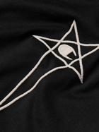 Rick Owens - Champion Embroidered Organic Cotton-Jersey Tank Top - Black