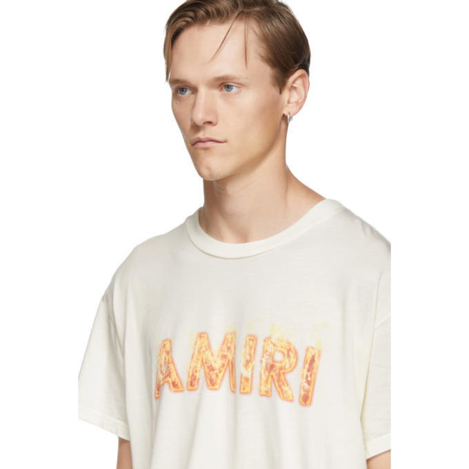 Amiri Off-White Flame Logo T-Shirt Amiri