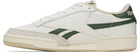 Reebok Classics Off-White & Green Club C Revenge Vintage Sneakers