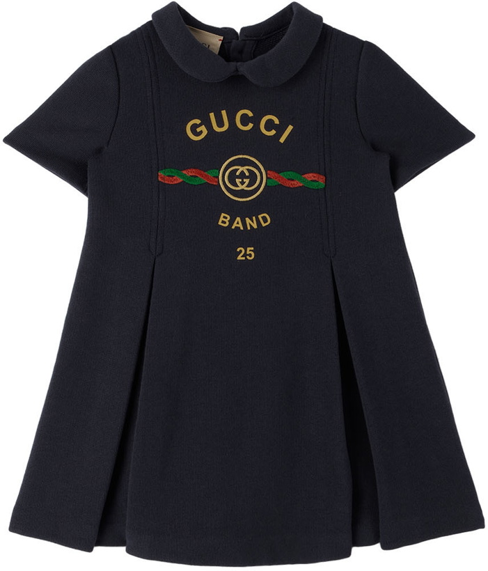 Photo: Gucci Baby Navy Printed Dress