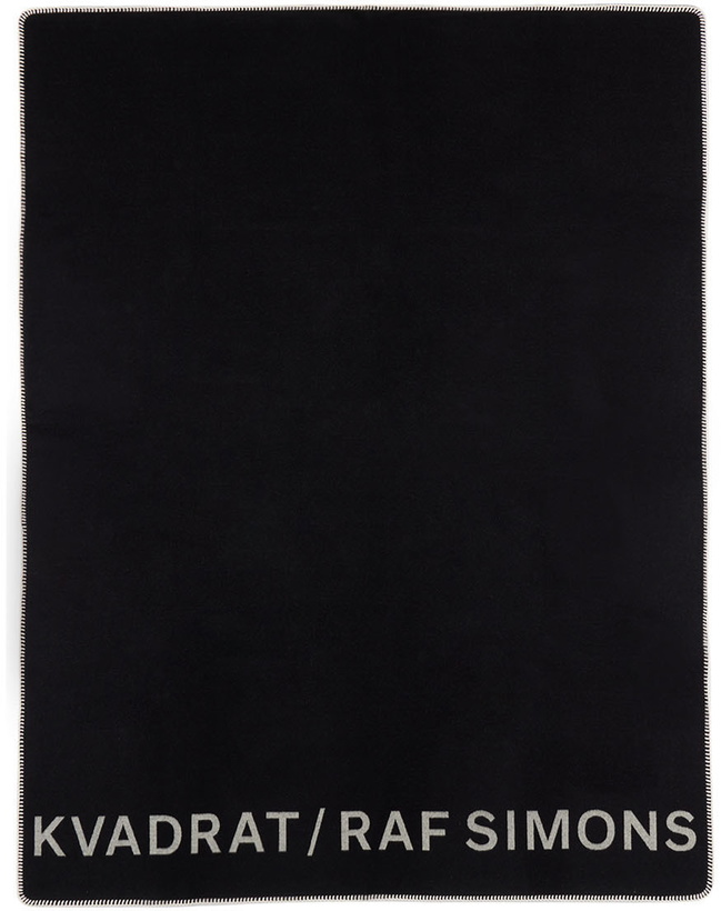 Photo: Kvadrat/Raf Simons Black Double-Faced Wool Logo Throw