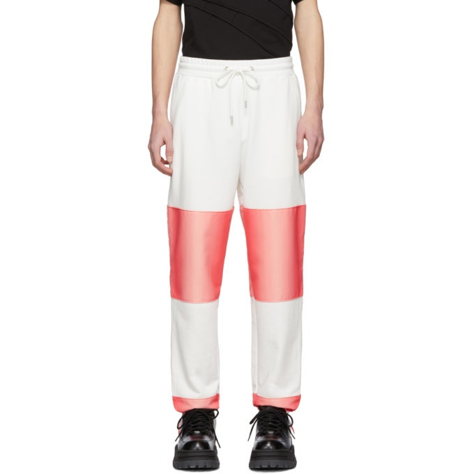 Photo: Feng Chen Wang White and Pink Contrast Striped Lounge Pants