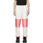 Feng Chen Wang White and Pink Contrast Striped Lounge Pants