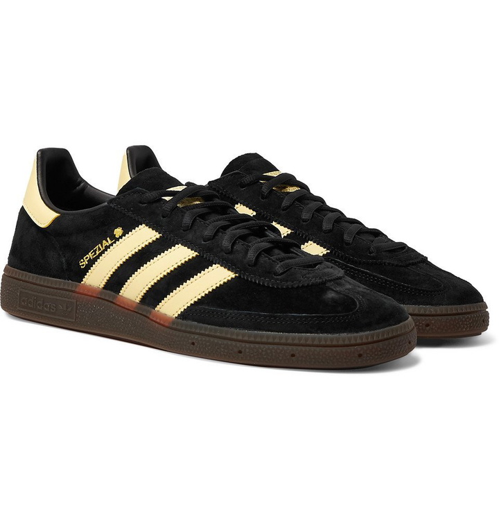 Photo: adidas Originals - Handball Spezial Leather-Trimmed Suede Sneakers - Black