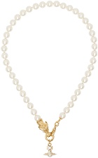 Vivienne Westwood White & Gold Dragon Necklace