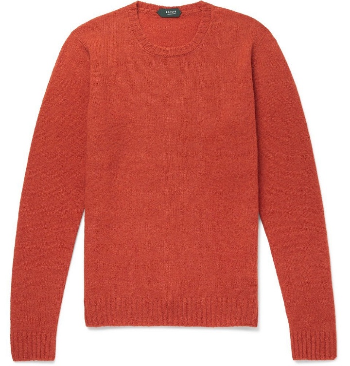 Photo: Incotex - Brushed Virgin Wool Sweater - Men - Orange