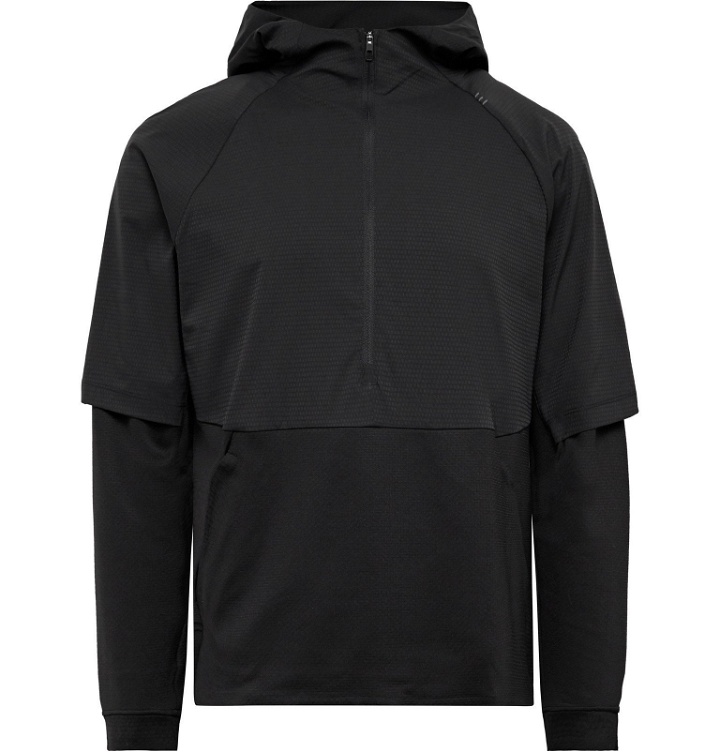 Photo: Lululemon - Mobility Train Quilted Shell and Jersey Half-Zip Hoodie - Black