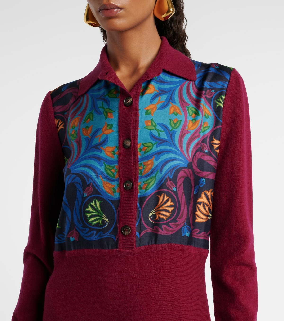 Etro Silk, wool, and cashmere shirt dress