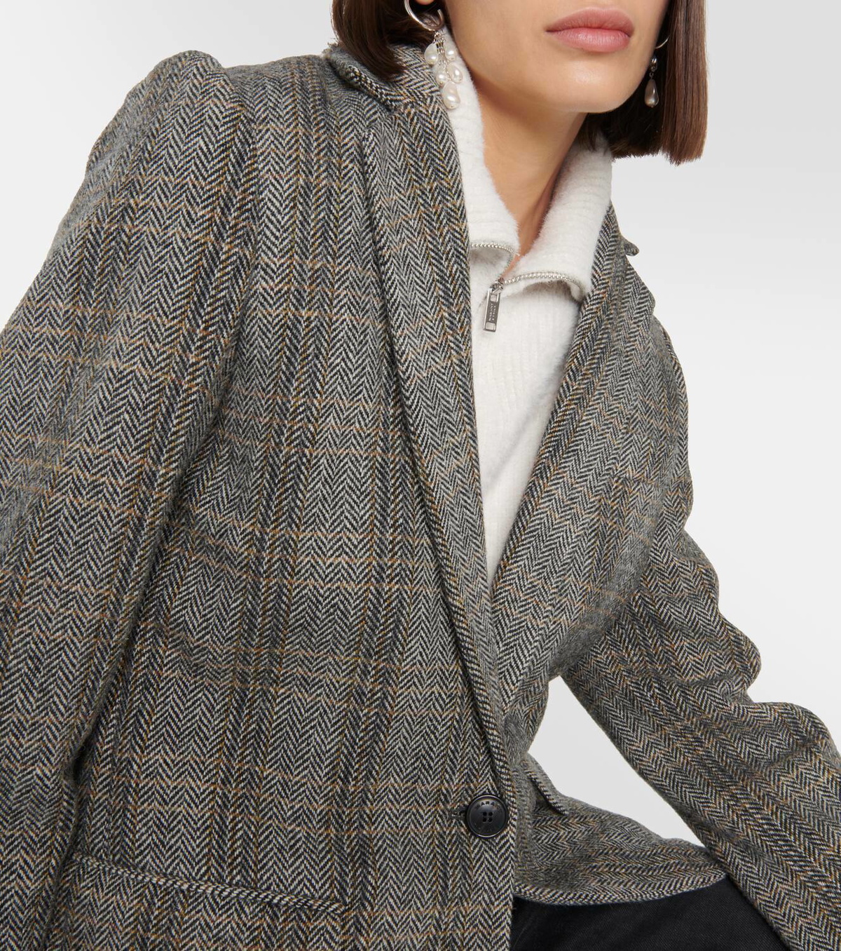 ISABEL MARANT|JACKETS (CHARLYNE (VE0086FA A3D17E 02GY)) Marant Etoile Charlyne herringbone wool jacket Isabel Marant