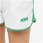 Sporty & Rich x Prince Sponge Shorts in White/Kelly Green