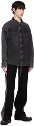 Mugler Black Washed Denim Overshirt