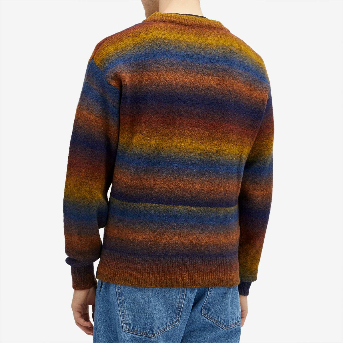 Aries Men's Boucle Space Dye Crew Knit Sweatshirt in Multi