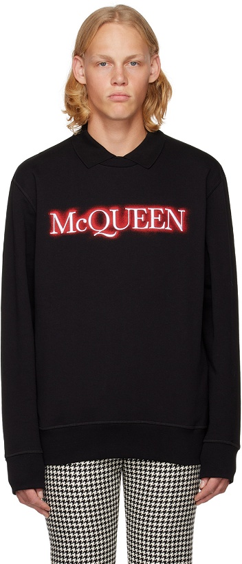 Photo: Alexander McQueen Black Embroidered Sweatshirt