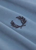 Fred Perry Logo-embroidered Cotton T-shirt Blue