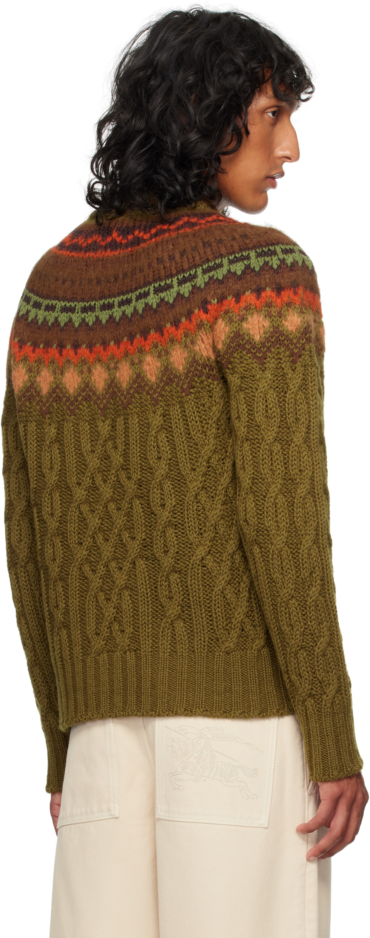 Moncler Grenoble Khaki Wool Sweater