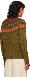 Moncler Grenoble Khaki Wool Sweater