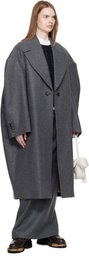 Thom Browne Gray Melton Cocoon Coat