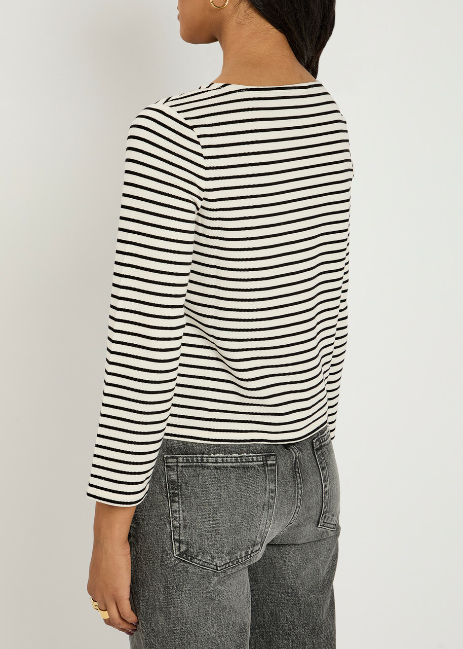 Veronica Beard Hovey Striped Knit top White And Black