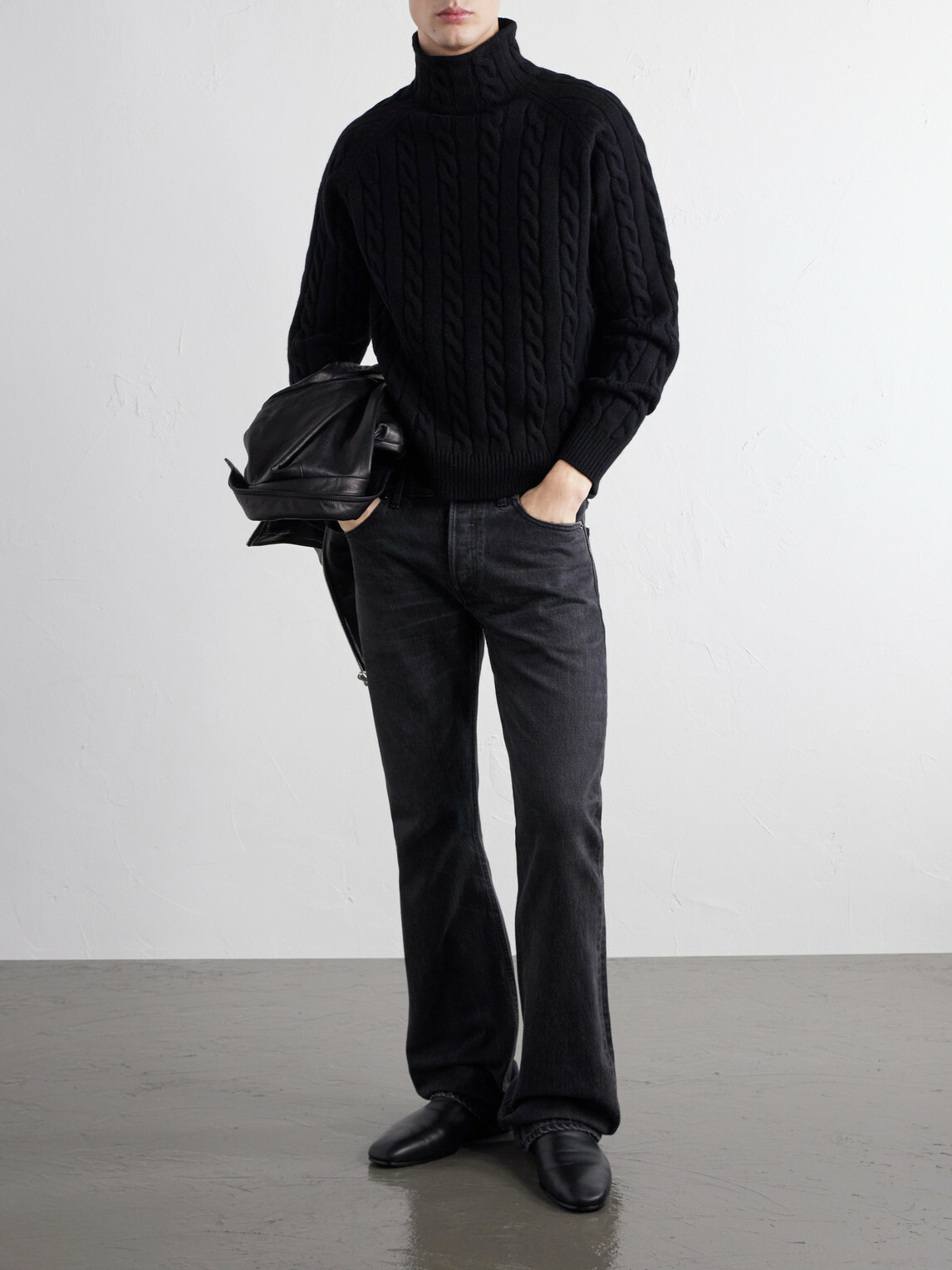 TOTEME - Cable-Knit Wool Sweater - Black