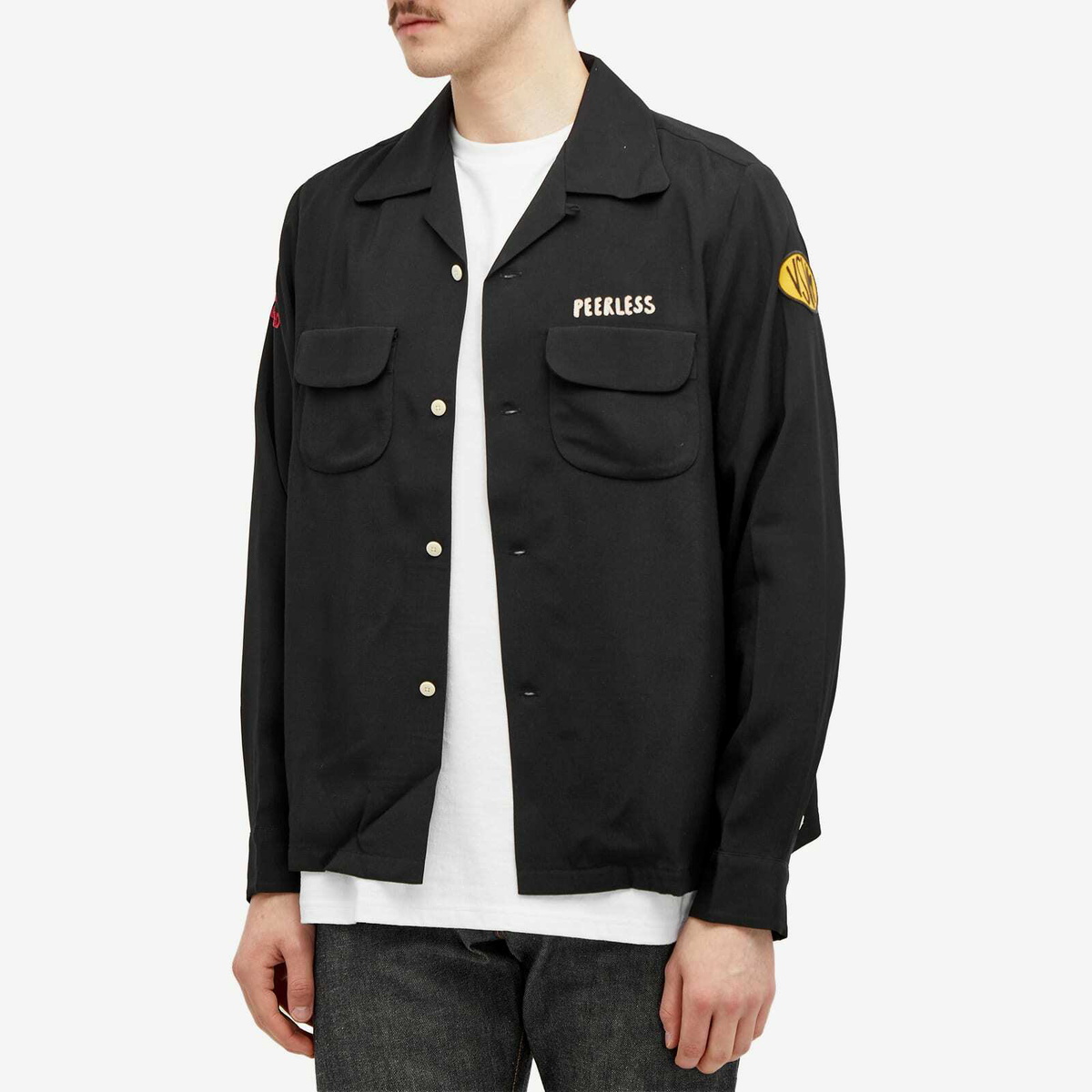Visvim Men's Keesey Long Sleeve Shirt in Black Visvim